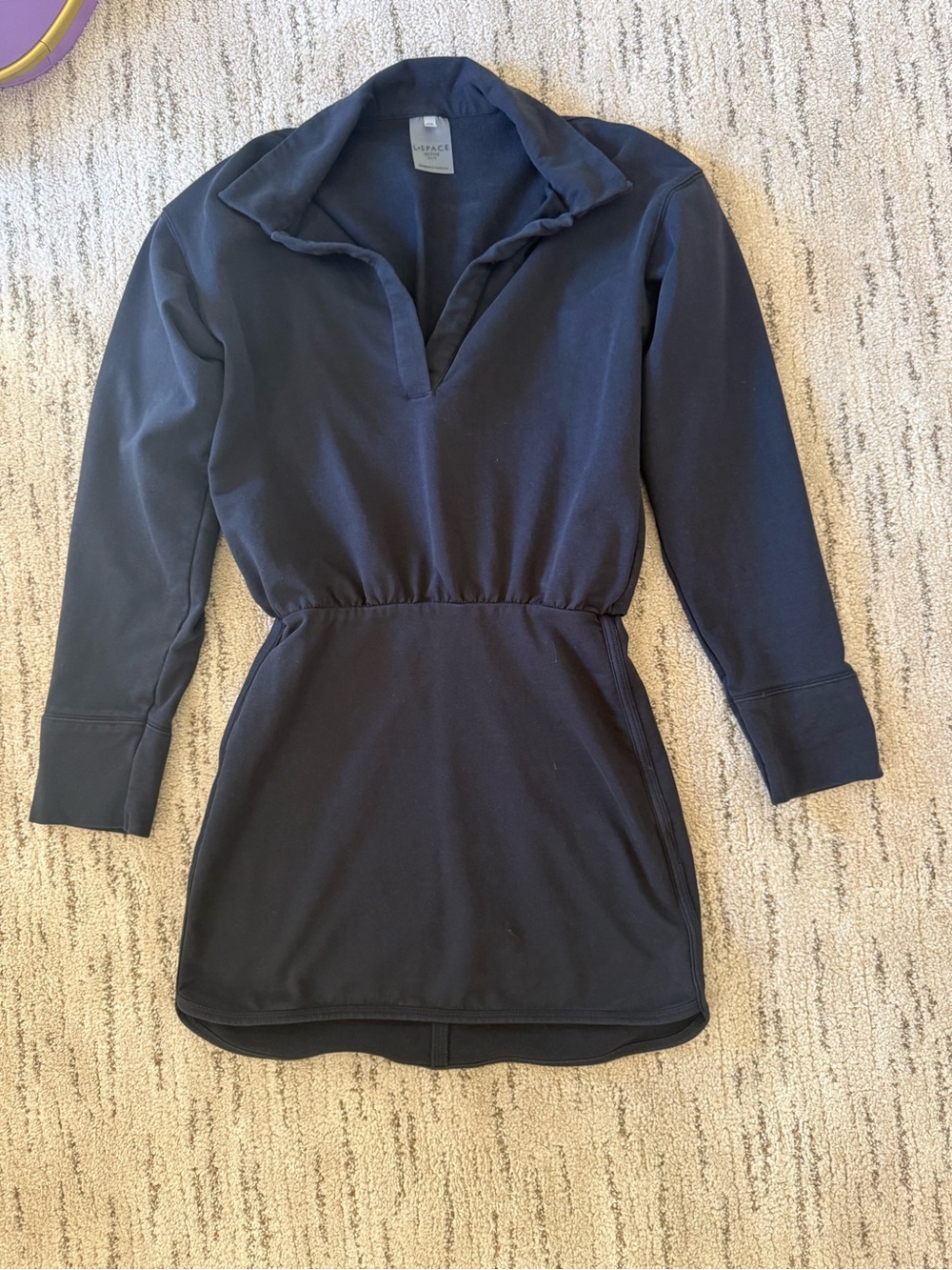 l*space Washed Black V-Neck Pullover Tunic Active Dress